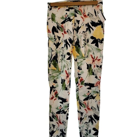 FDJ French Dressing Jeans Womens Pull-On Slim Ankle Pants Size 2 Floral New - Picture 1 of 11